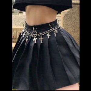 Black Pleated Skirt by Widow